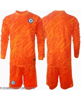 Günstige Chelsea Torwart Heimtrikotsatz Kinder 2024-25 Langarm (+ Kurze Hosen)